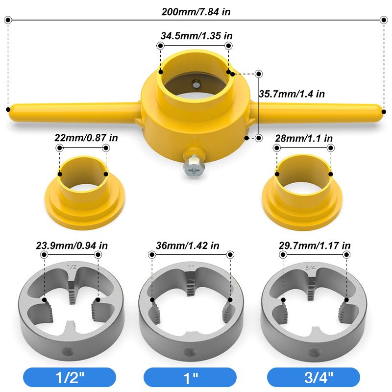 🔥HOT SALE🔥6PCS Plastic Pipe Thread Die Kit - Image 5