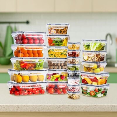 24 PCs Food Storage Containers BPA-Free Leak Proof with Labels Pen Lids